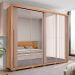 Guarda-Roupa Casal com 4 Espelhos Praticus 2 Portas 4 Gavetas Buriti e Fendi