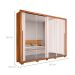 Guarda-Roupa Casal com 4 Espelhos Praticus 2 Portas 4 Gavetas Freijó e Off White