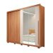 Guarda-Roupa Casal com 4 Espelhos Romanus Ripado 2 Portas 4 Gavetas Freijó e Off White