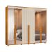 Guarda-Roupa Casal com 4 Espelhos Volpi 6 Portas 6 Gavetas Cinamomo e Off White