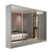 Guarda-Roupa Casal com 4 Espelhos Zermatt 100% MDF 4 Portas 6 Gavetas Cinza