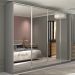 Guarda-Roupa Casal com 4 Espelhos Zermatt 100% MDF 4 Portas 6 Gavetas Cinza