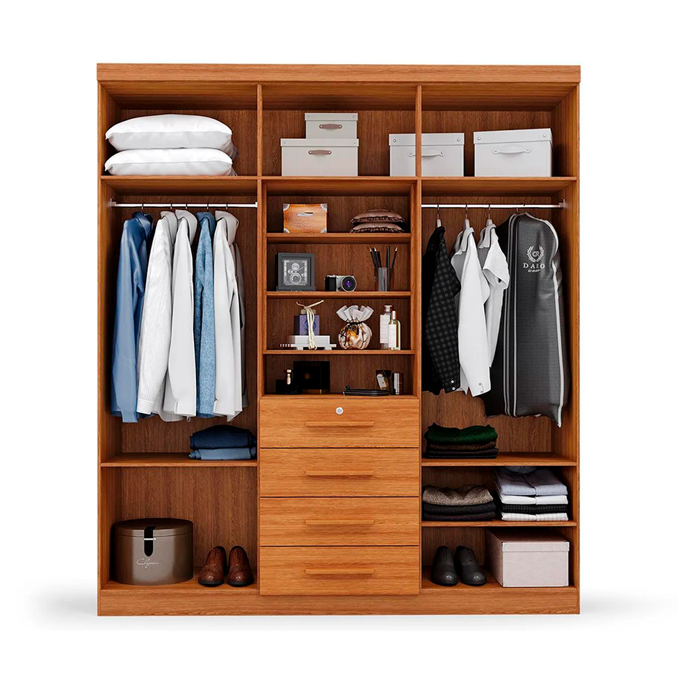 Guarda-Roupa Casal com Espelho Advantage 7 Portas 4 Gavetas Freijó