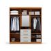 Guarda-Roupa Casal com Espelho Advantage 7 Portas 4 Gavetas Freijó Wood e Off White