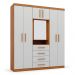 Guarda-Roupa Casal com Espelho Advantage 7 Portas 4 Gavetas Freijó Wood e Off White