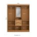Guarda-Roupa Casal com Espelho Albi 5 Portas 2 Gavetas Canela