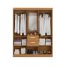 Guarda-Roupa Casal com Espelho Albi 5 Portas 2 Gavetas Canela