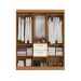 Guarda-Roupa Casal com Espelho Albi 5 Portas 2 Gavetas Canela e Off White