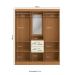 Guarda-Roupa Casal com Espelho Albi 5 Portas 2 Gavetas Canela e Off White