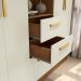 Guarda-Roupa Casal com Espelho Albi 5 Portas 2 Gavetas Canela e Off White