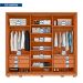 Guarda-Roupa Casal com Espelho Amara Flex 3 Portas 6 Gavetas Freijó e Preto