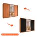 Guarda-Roupa Casal com Espelho Amara Flex 3 Portas 6 Gavetas Freijó e Preto
