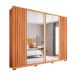 Guarda-Roupa Casal com Espelho Apollo Ripado 6 Portas 4 Gavetas Freijó e Off White