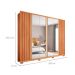 Guarda-Roupa Casal com Espelho Apollo Ripado 6 Portas 4 Gavetas Freijó e Off White