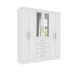 Guarda-Roupa Casal com Espelho Arizona 6 Portas 4 Gavetas Neve