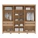 Guarda-Roupa Casal com Espelho Barcelona 6 Portas 4 Gavetas Carvalho e Off White