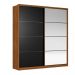 Guarda-Roupa Casal com Espelho Belga Flex 2 Portas 3 Gavetas Nogueira e Preto