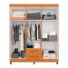Guarda-Roupa Casal com Espelho Âmbar 6 Portas 2 Gavetas Cinamomo