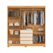 Guarda-Roupa Casal com Espelho Ópera 6 Portas 4 Gavetas Cinamomo e Off White