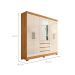 Guarda-Roupa Casal com Espelho Ópera 6 Portas 4 Gavetas Cinamomo e Off White