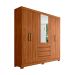 Guarda-Roupa Casal com Espelho Ópera 6 Portas 4 Gavetas Nogueira