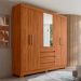 Guarda-Roupa Casal com Espelho Ópera 6 Portas 4 Gavetas Nogueira