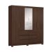 Guarda-Roupa Casal com Espelho Cadis 4 Portas 6 Gavetas Café