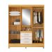 Guarda-Roupa Casal com Espelho Capelinha Pérsia 4 Portas 3 Gavetas Cinamon e Off White