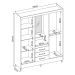 Guarda-Roupa Casal com Espelho Capelinha Pérsia 4 Portas 3 Gavetas Cinamon e Off White