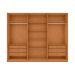 Guarda-Roupa Casal com Espelho Casal Ollie com Pés 6 Portas 6 Gavetas Amêndoa e Off White