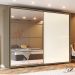Guarda-Roupa Casal com Espelho Cavic 100% MDF 2 Portas 6 Gavetas Duna e Off White