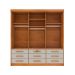 Guarda-Roupa Casal com Espelho Chicago 3 Portas 9 Gavetas Cinamomo e Off White