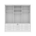 Guarda-Roupa Casal com Espelho Chicago I 3 Portas 9 Gavetas Neve