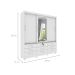 Guarda-Roupa Casal com Espelho Chicago I 3 Portas 9 Gavetas Neve