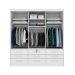 Guarda-Roupa Casal com Espelho Chicago II 3 Portas 9 Gavetas Neve