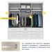 Guarda-Roupa Casal com Espelho Chicago II 3 Portas 9 Gavetas Neve