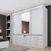 Guarda-Roupa Casal com Espelho Chicago II 3 Portas 9 Gavetas Neve