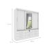 Guarda-Roupa Casal com Espelho Chicago II 3 Portas 9 Gavetas Neve