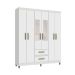 Guarda-Roupa Casal com Espelho Coimbra 6 Portas 2 Gavetas Branco
