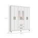 Guarda-Roupa Casal com Espelho Coimbra 6 Portas 2 Gavetas Branco