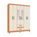 Guarda-Roupa Casal com Espelho Coimbra 6 Portas 2 Gavetas Cinamomo e Off White