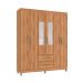 Guarda-Roupa Casal com Espelho Coimbra 6 Portas 2 Gavetas Mel
