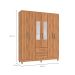 Guarda-Roupa Casal com Espelho Coimbra 6 Portas 2 Gavetas Mel