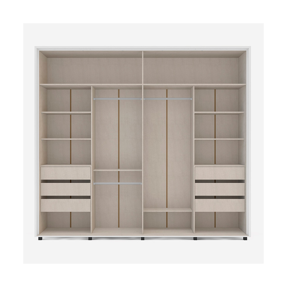 Guarda-Roupa Casal com Espelho Coimbra Flex 2 Portas 6 Gavetas Branco