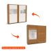 Guarda-Roupa Casal com Espelho Coimbra Flex 2 Portas 6 Gavetas Freijó e Off White