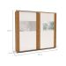 Guarda-Roupa Casal com Espelho Coimbra Flex 2 Portas 6 Gavetas Freijó e Off White