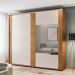 Guarda-Roupa Casal com Espelho Coimbra Flex 2 Portas 6 Gavetas Freijó e Off White