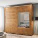 Guarda-Roupa Casal com Espelho Coimbra Flex 2 Portas 6 Gavetas Freijó e Off White