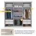 Guarda-Roupa Casal com Espelho Dacar 3 Portas 4 Gavetas Neve