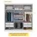 Guarda-Roupa Casal com Espelho Dacar 3 Portas 4 Gavetas Neve